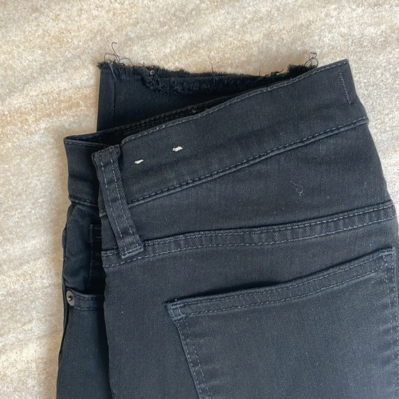 Madewell Crop Skinny Black Jeans High Rise Stretch Women’s Size 27 Frayed Hem - Picture 6 of 6
